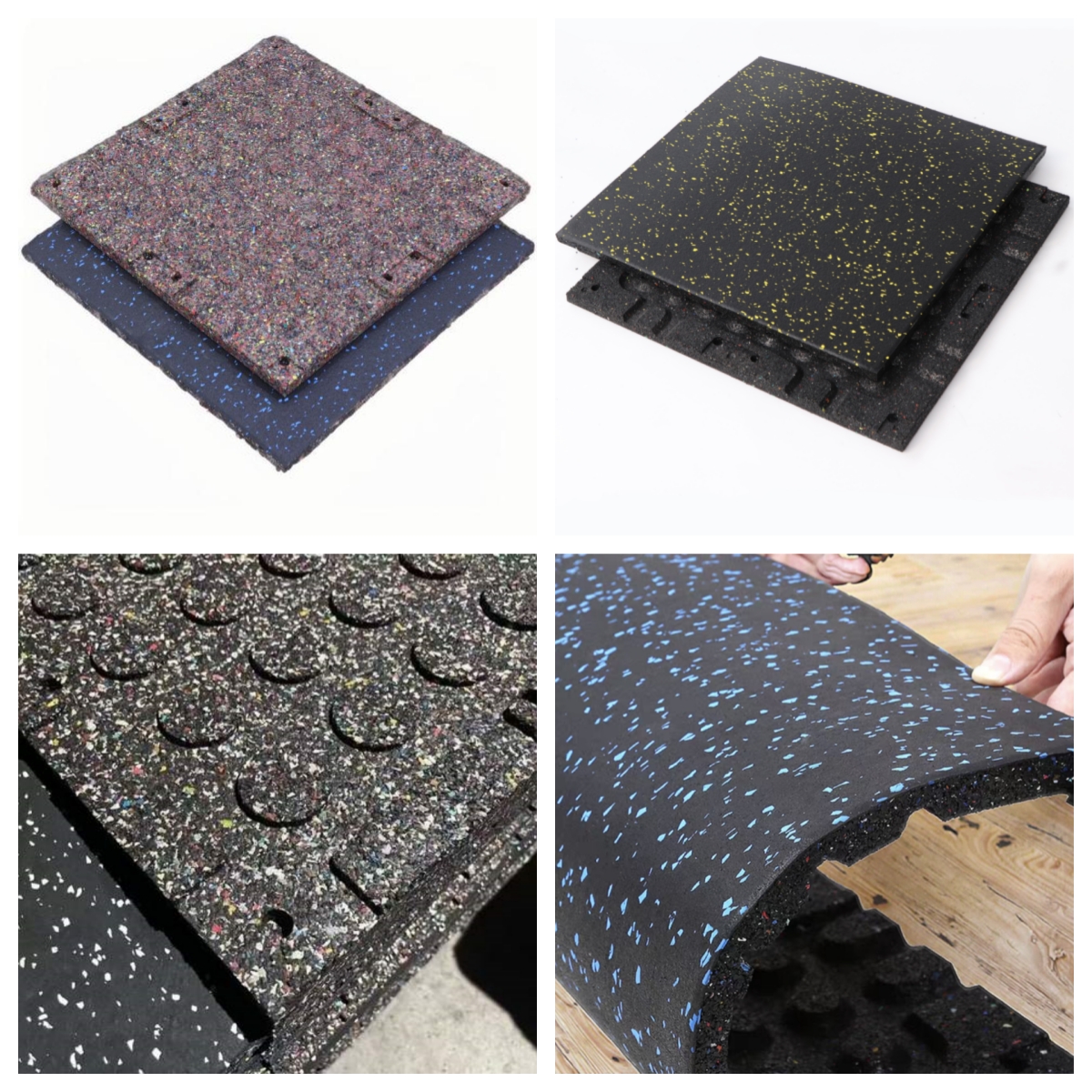front and back of rubber flooring mat